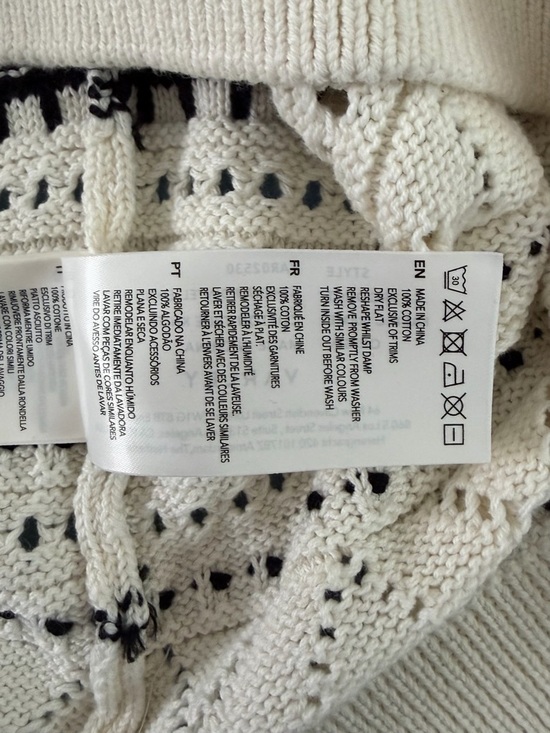 NWT Varley Athena Pointelle Knit Egret White Cotton Sweater Vest - Picture 9 of 9